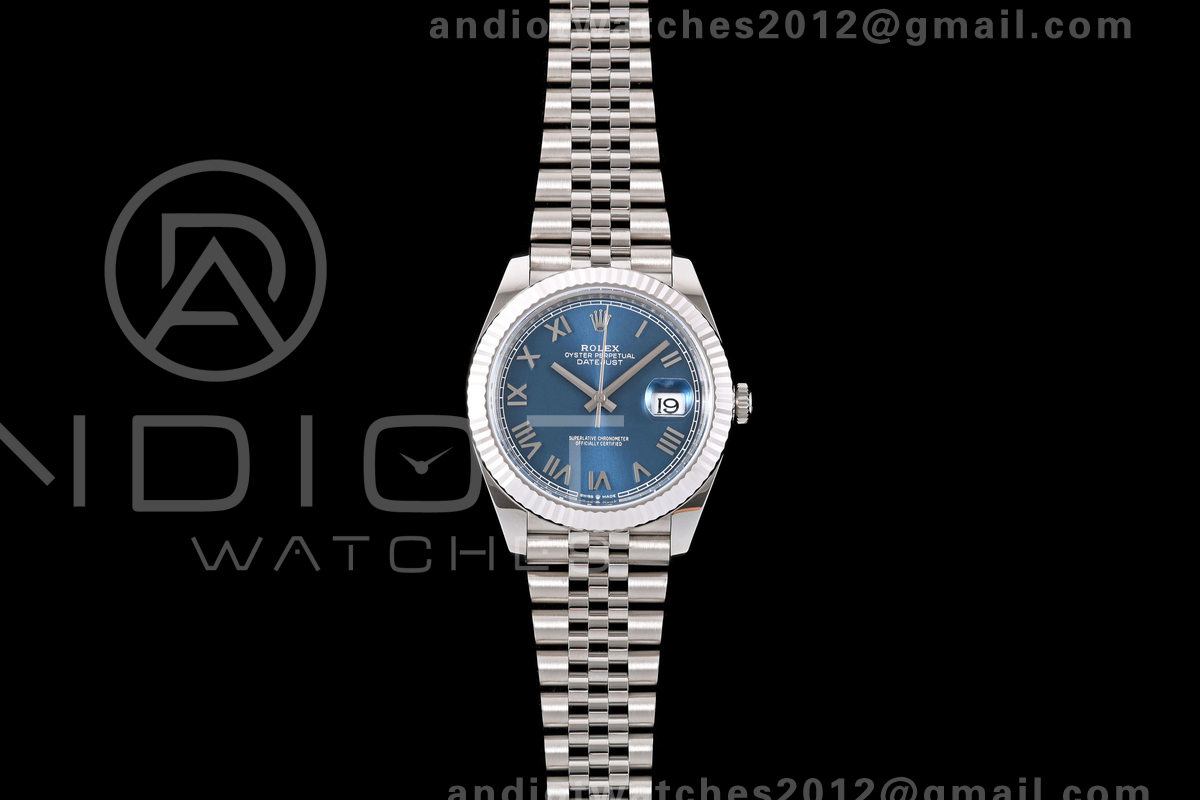 DateJust 41 126334 904L SS RGF 1:1 Best Edition 2026 Blue Roman on Jubilee Bracelet DD3235
